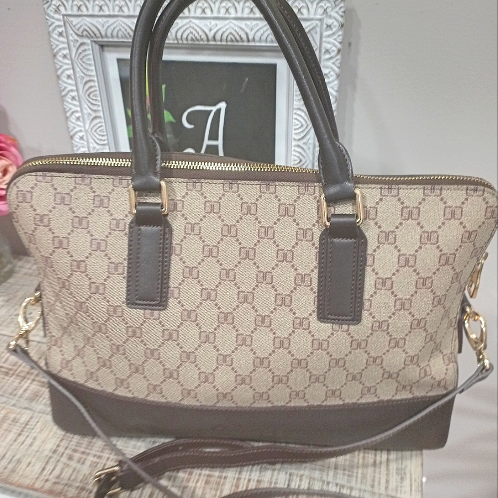 Christin Brown Leather Satchel Handbag